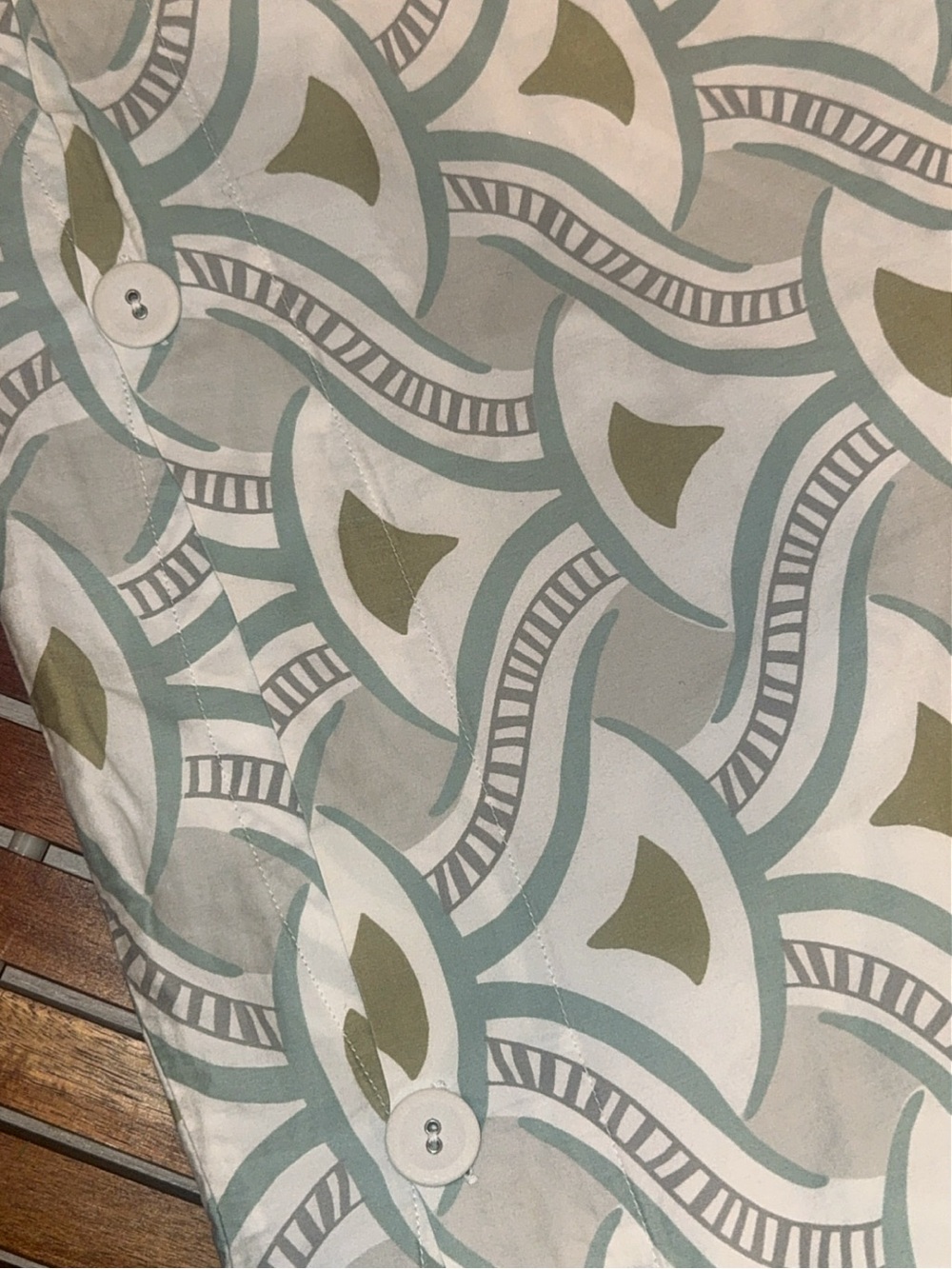 Serena & Lily Duvet Cover Full Queen Blue Green Mediterranean geometric coastal - Picture 5 of 7